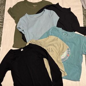 American Eagle Outfitters, Kids Long Sleeve Tees - Black, Green, Blue